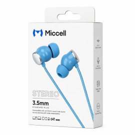 AURICULARES MICCELL C/CABLE 3.5  STEREO C/MIC CELESTES H01