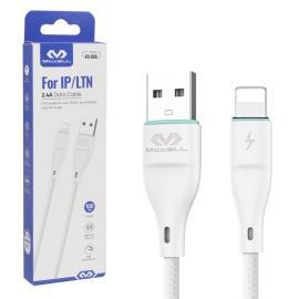CABLE USB - LIGHTNING MICCELL 2.4A 1M D06 GRIS