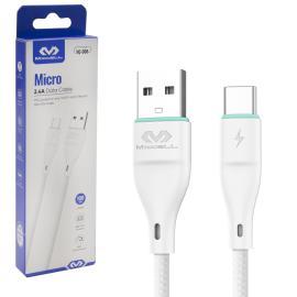 CABLE USB - MICRO USB MICCELL 2.4A 1M D06 BLANCO