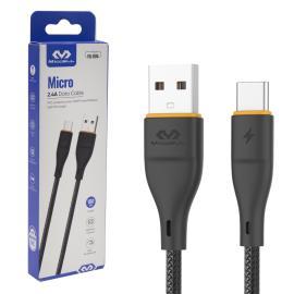 CABLE USB - MICRO USB MICCELL 2.4A 1M D06 NEGRO