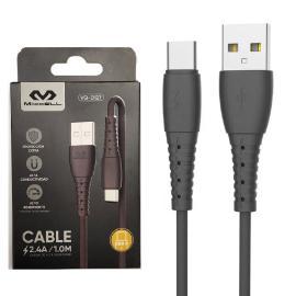 CABLE USB - TIPO C MICCELL 2.4A 1M D127 NEGRO